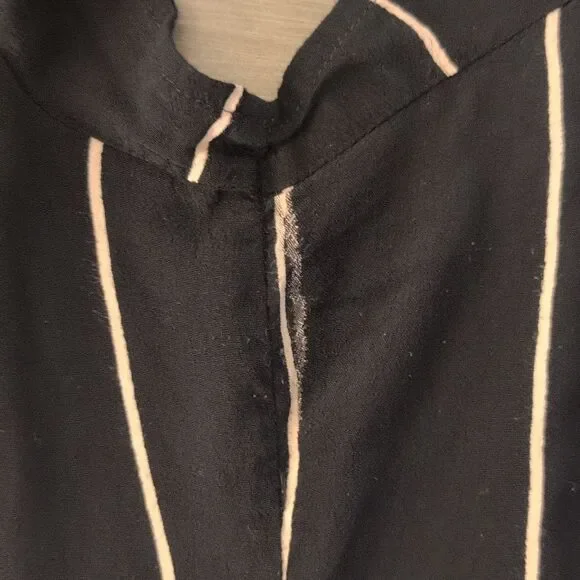 LOFT Wrap Dress with White Stripes and belt - Picture 14 of 15